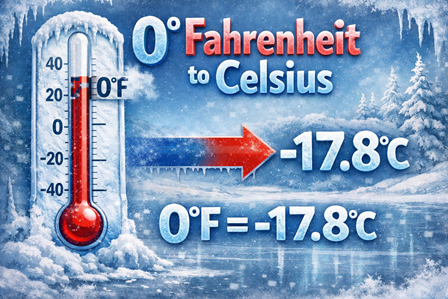 0 degrees fahrenheit to celsius