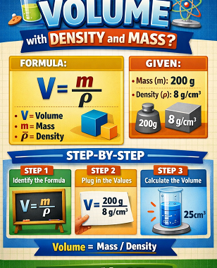 How do you find volume with density and mass