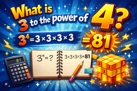 What is 3 to the power of 4