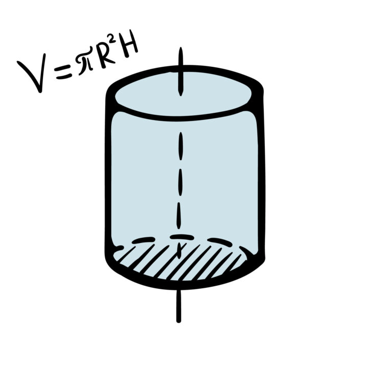 What is formula of volume of cylinder